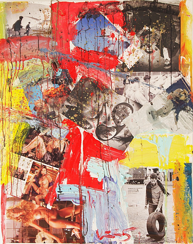 5) Roll on, Bob! Akryl, kollage, nycklar, 72x92 cm