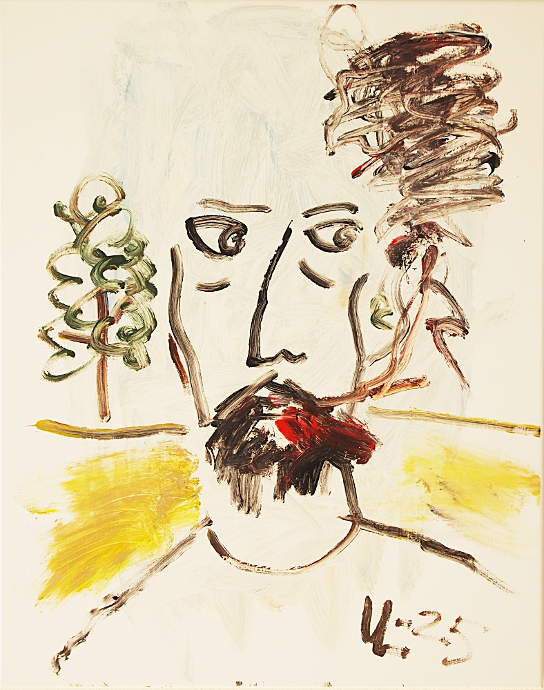 13) Misstänksam man, Akryl, 72x92 cm