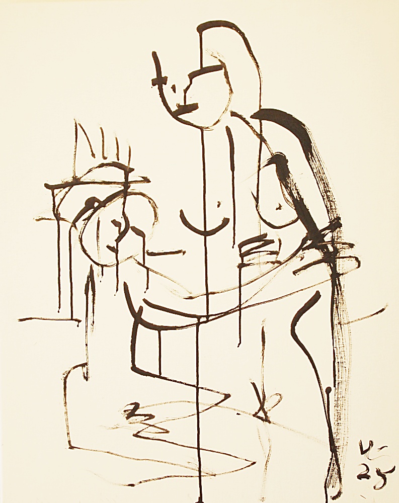 24) Tillbedjan, Akryl, 65x80 cm