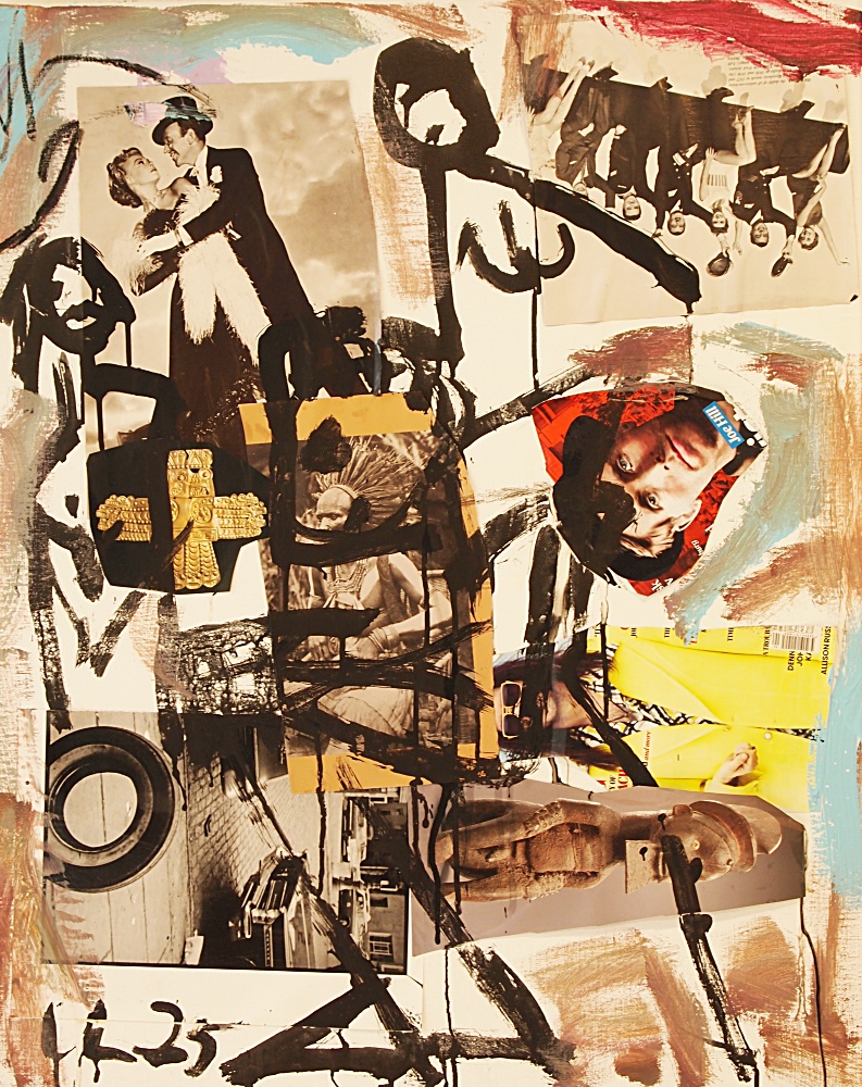 25) Svartsjuka, Akryl, kollage,  65x80 cm