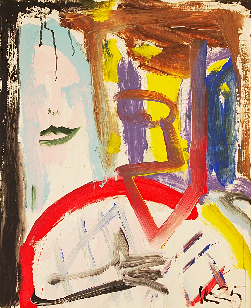 27) Två spioner, Akryl, 65x80 cm