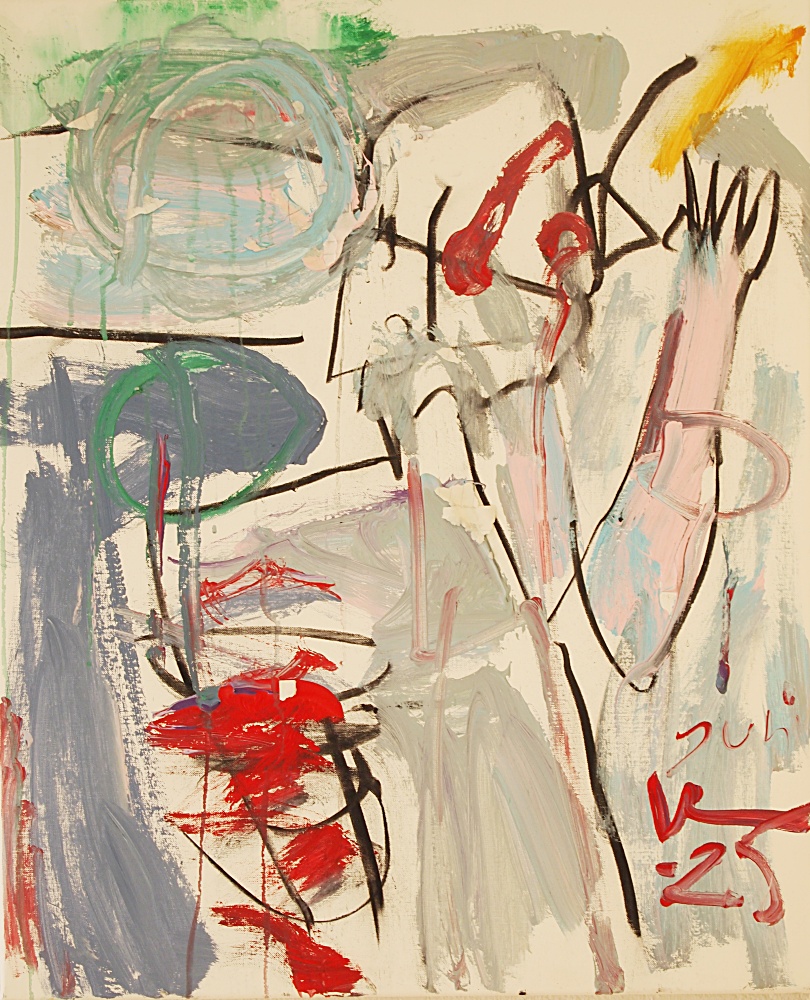 30) Självporträtt med bruten arm, Akryl, kol, 60x72 cm