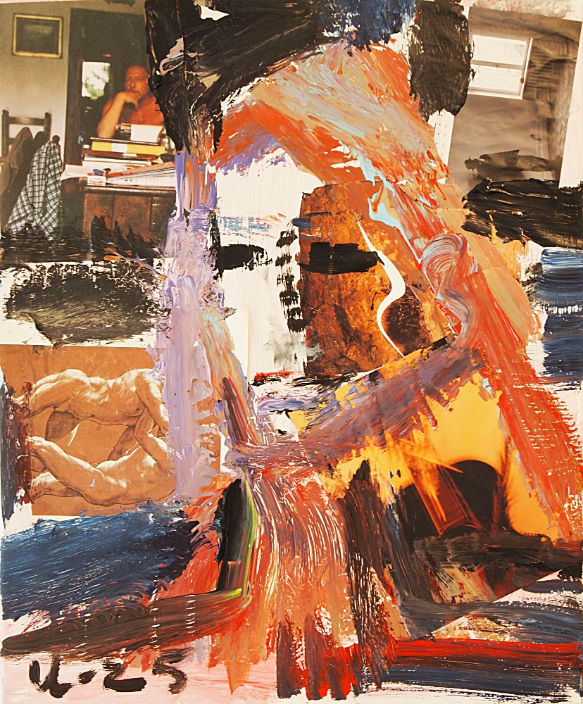 33) Kvinna, Akryl, kollage 60x72 cm