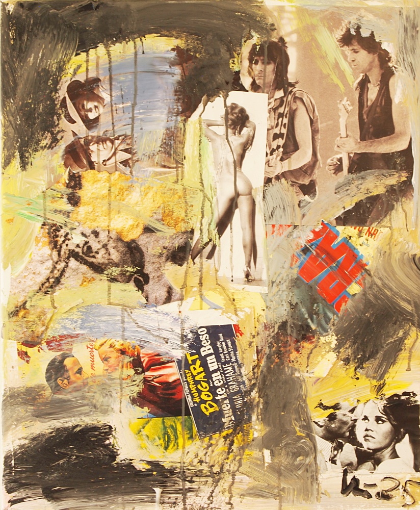 46) Muerte en um Beso, Akryl,kollage,  60x72 cm