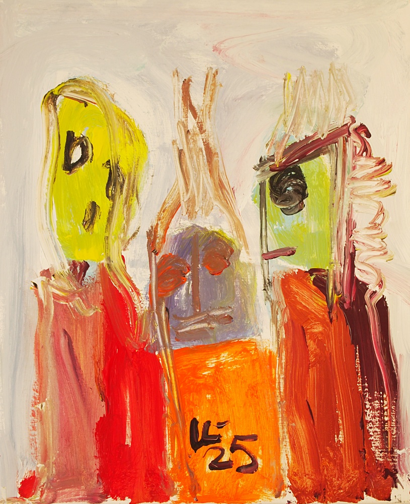 50) Tre vänner, Akryl, 60x72 cm