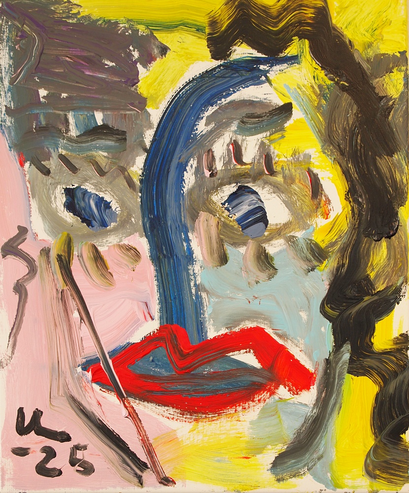 60) Kvinna, Akryl, 54x64 cm