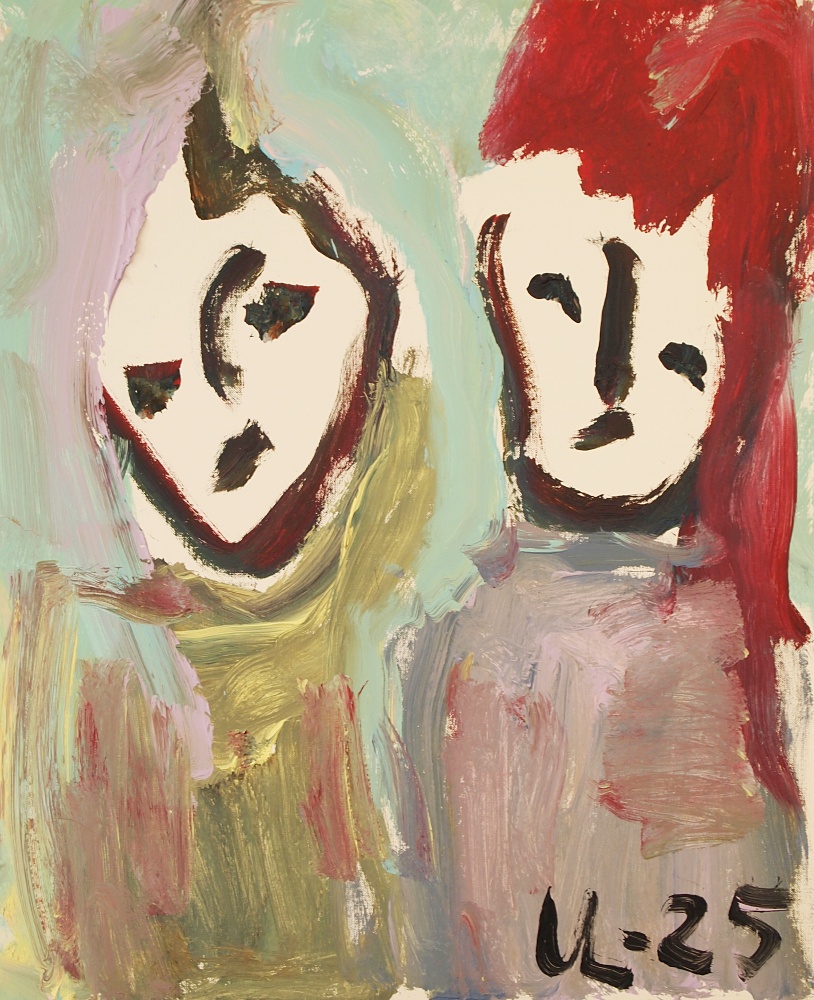 71) Hon och han, Akryl, 54x64 cm