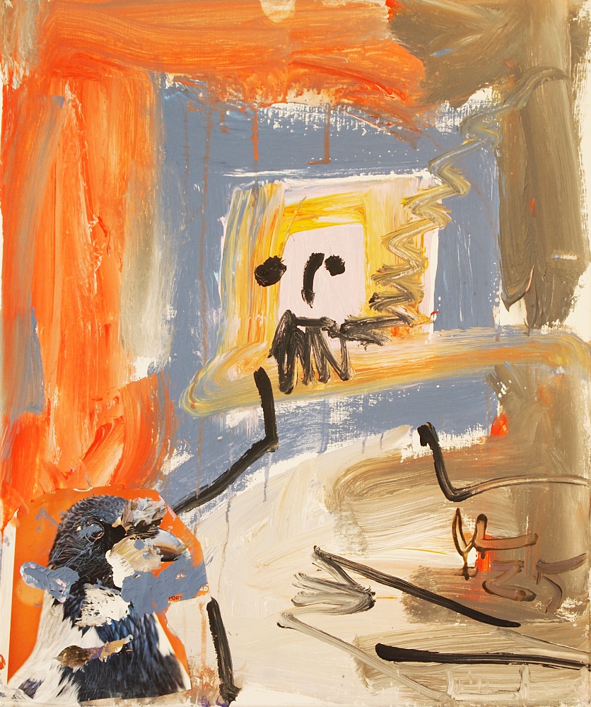 74) Kungen av Amerika, Akryl, 54x64 cm