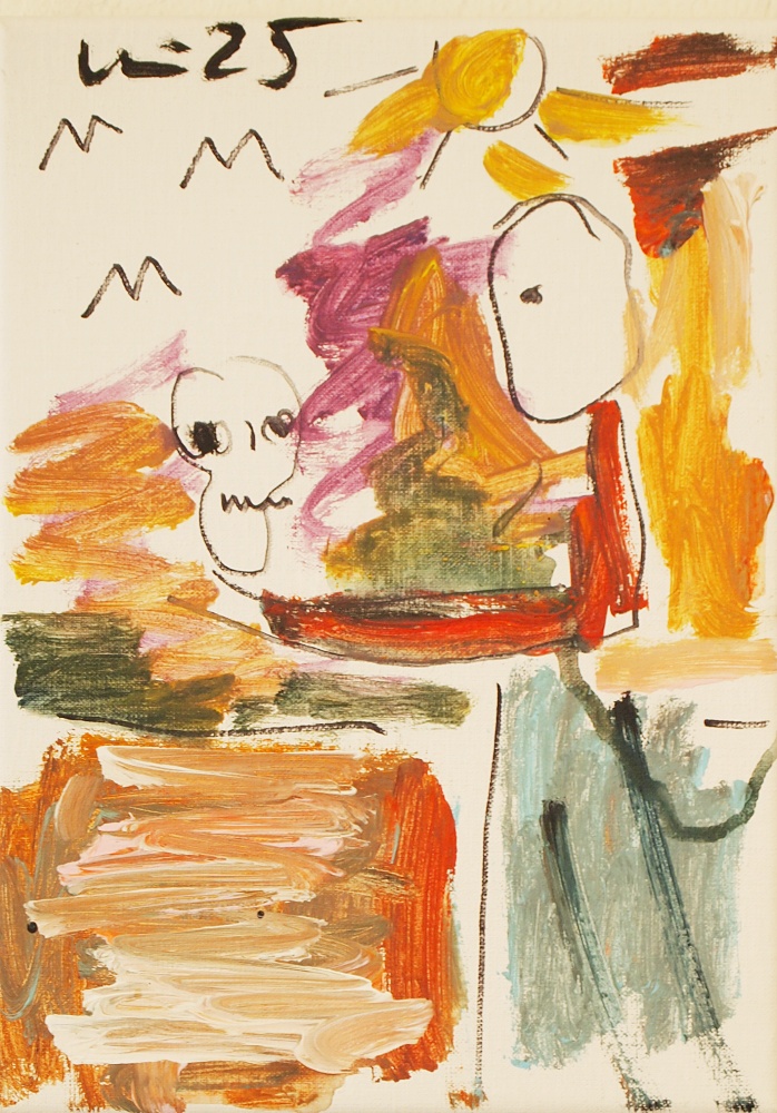 88) Sommarbild, Akryl, kol, 32x24 cm