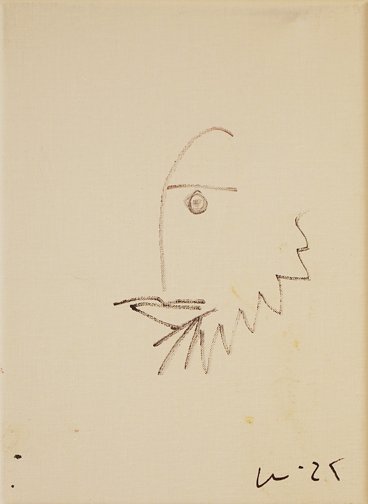 89) Självporträtt, Kol, 32x24 cm