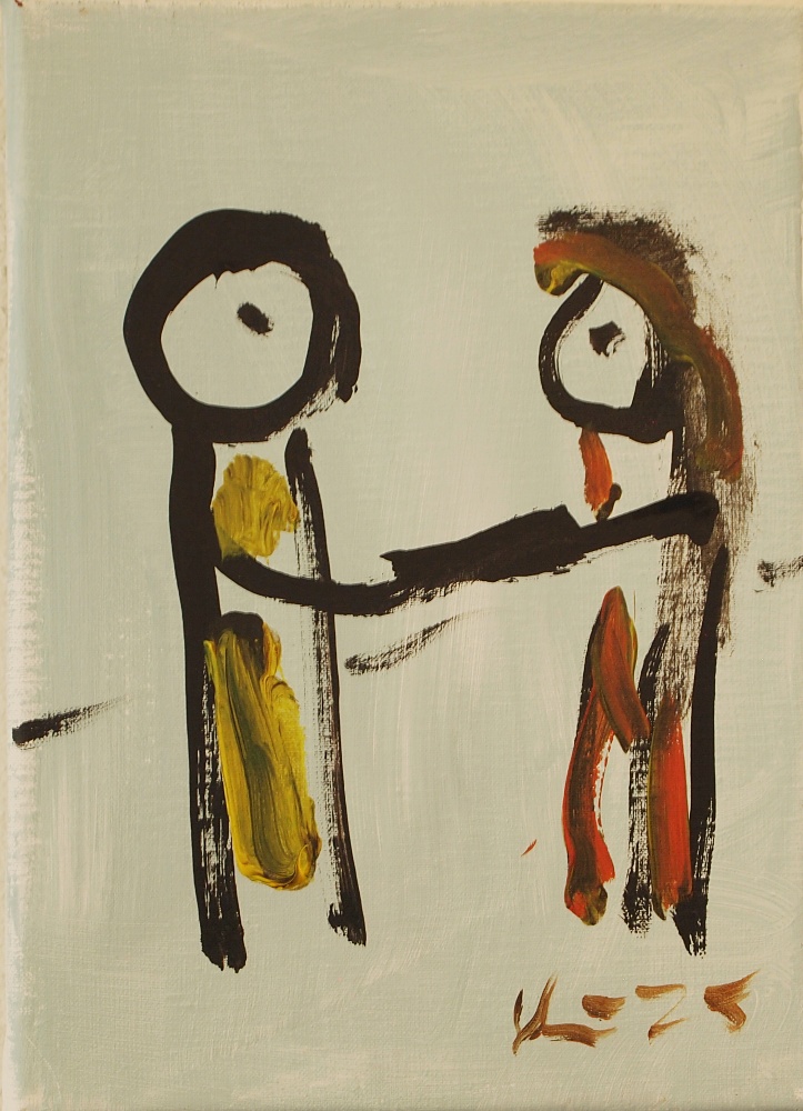 91) Möte, Akryl, 32x24 cm