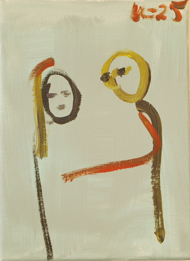 92) Beröring, Akryl, 32x24 cm