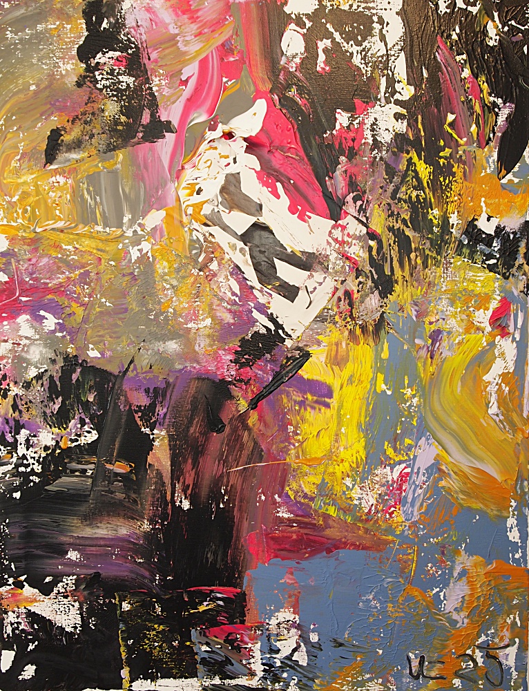 63) Nocturne, Akryl, kollage, 89x116 cm