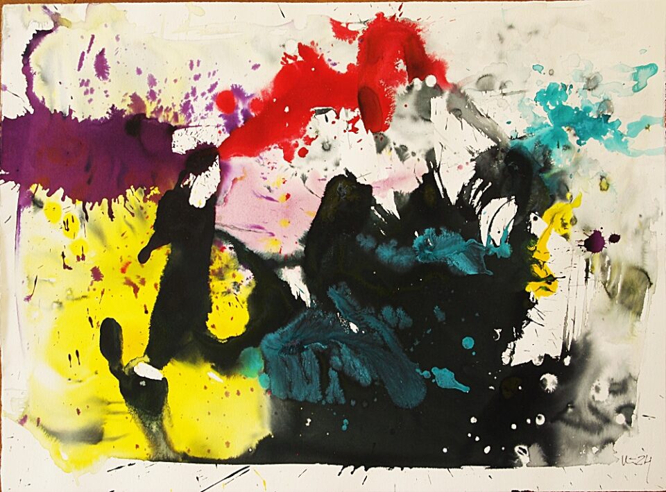 22. Landskap, akryl, 57x77 cm