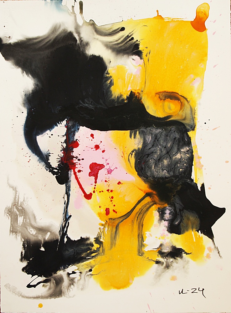 24. Ansikte, akryl, 57x77 cm
