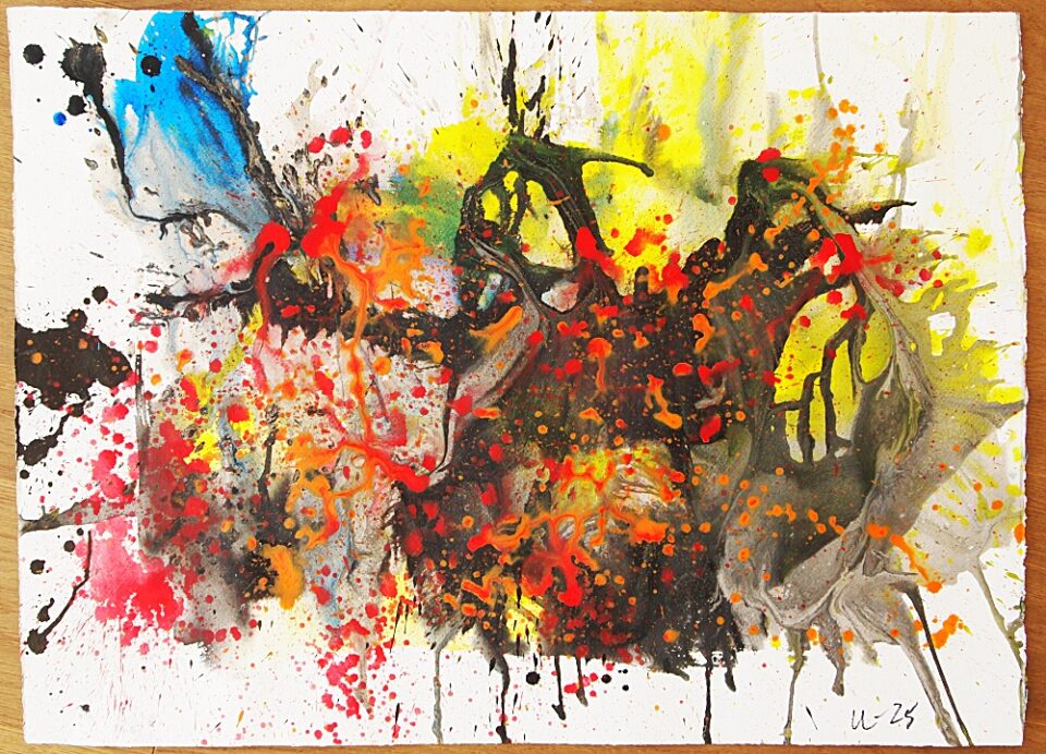 31. Regn, akryl, 57x77 cm