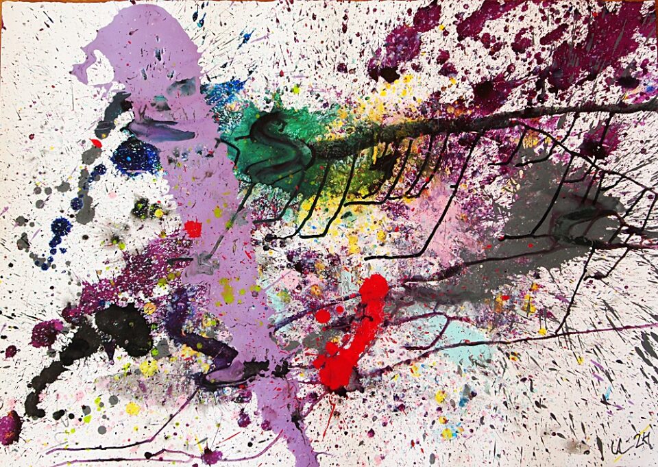 71. Utan titel, akryl, 71x100 cm