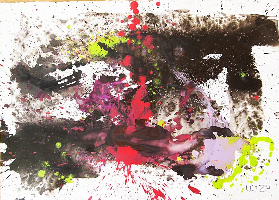 72. Utan titel, akryl, 71x100 cm