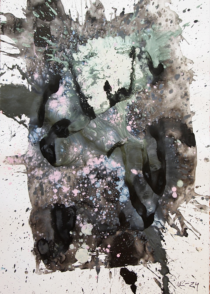 89. Utan titel, akryl, 71x100 cm