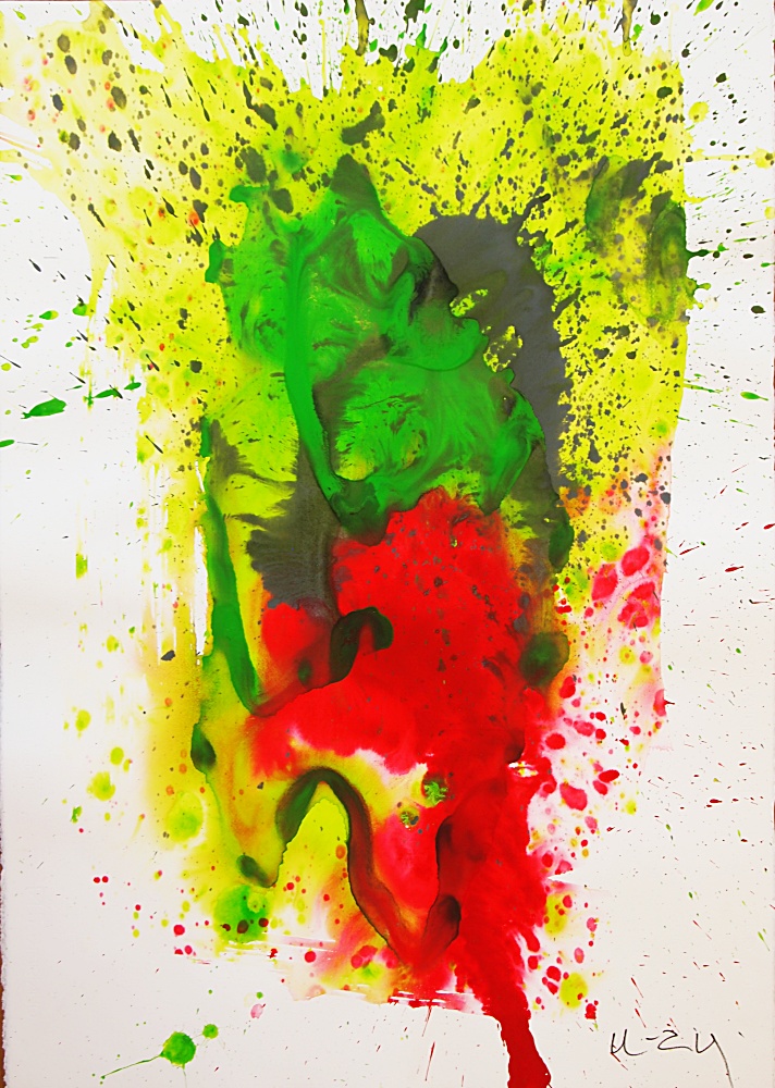 90. Utan titel, akryl, 71x100 cm